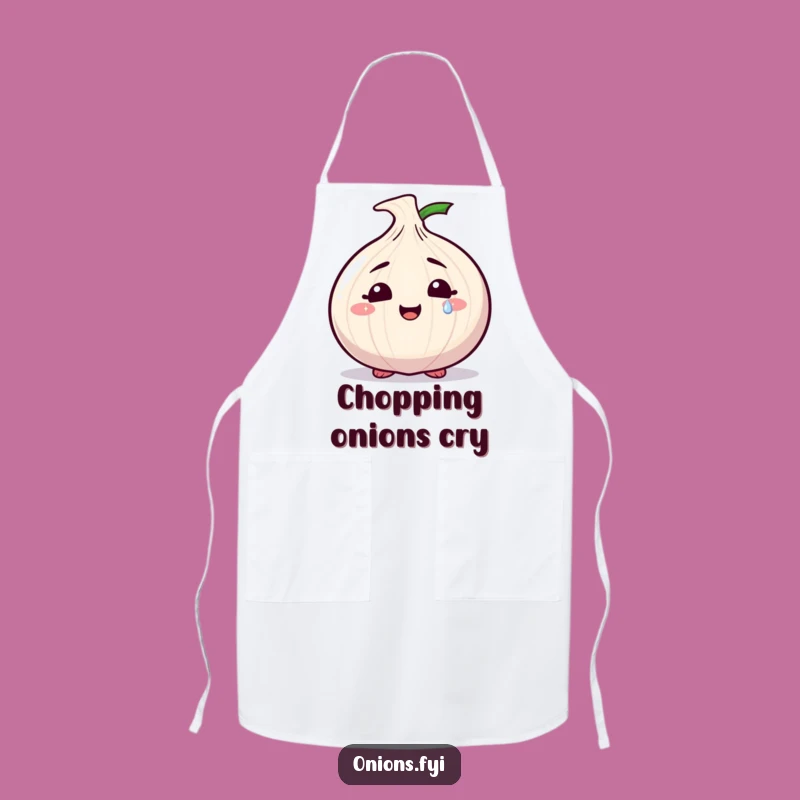 Funny Sparkly Tear Onion Apron: Emotional Character in the Kitchen