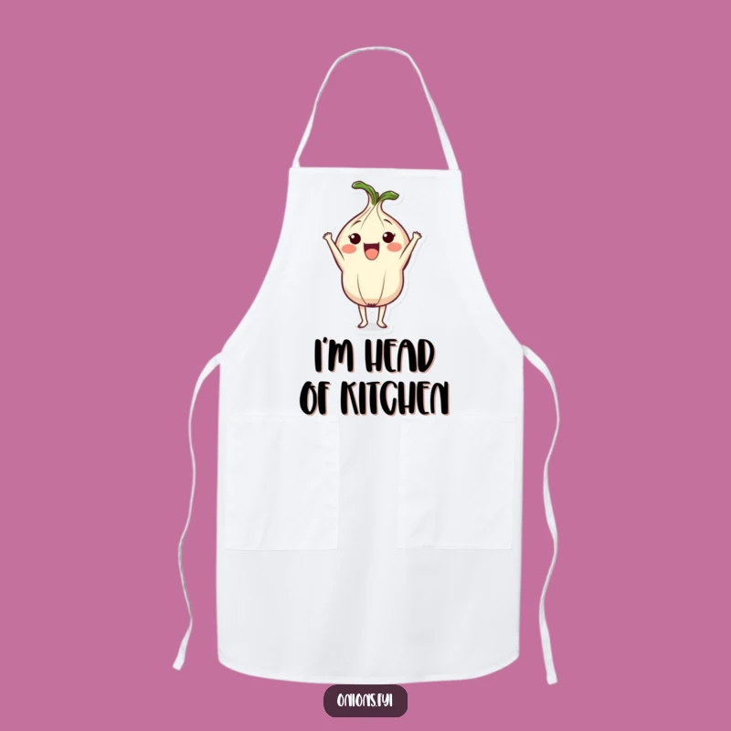 Funny Onion Headstand Apron: Kitchen Chef's Hilarious Veggie Cooking Gear