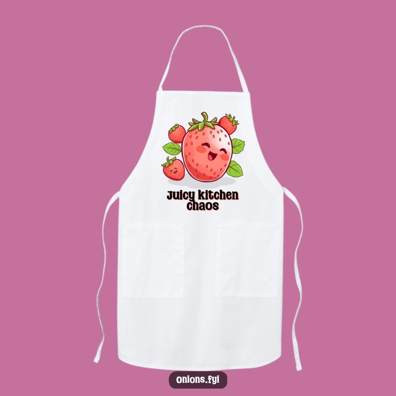 Funny Strawberry Rolling Apron - Chef's Delightful Berry Kitchen Gift!