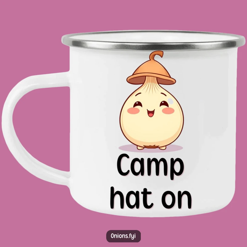 Funny Cheerful Onion Hat Camping Mug - Stylish Sips for Outdoor Adventures