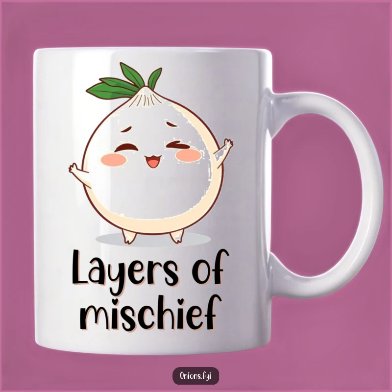 Funny Winking Onion Mug: Mischievous Character Gift for Veggie Lovers