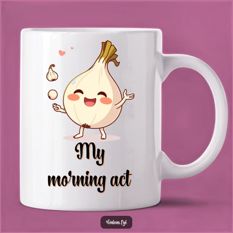 Funny Onion Juggling Garlic Mug - A Hilarious Chef Gift for Foodies