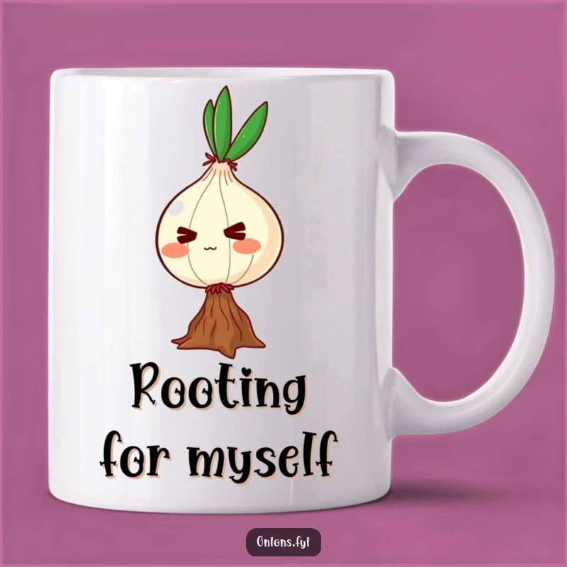 Funny Determined Onion Mug: Balancing Character Gift for Resilience