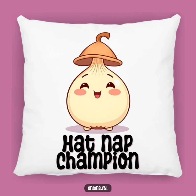 Funny Cheerful Onion Hat Pillow - Cozy Comfort with Dapper Charm