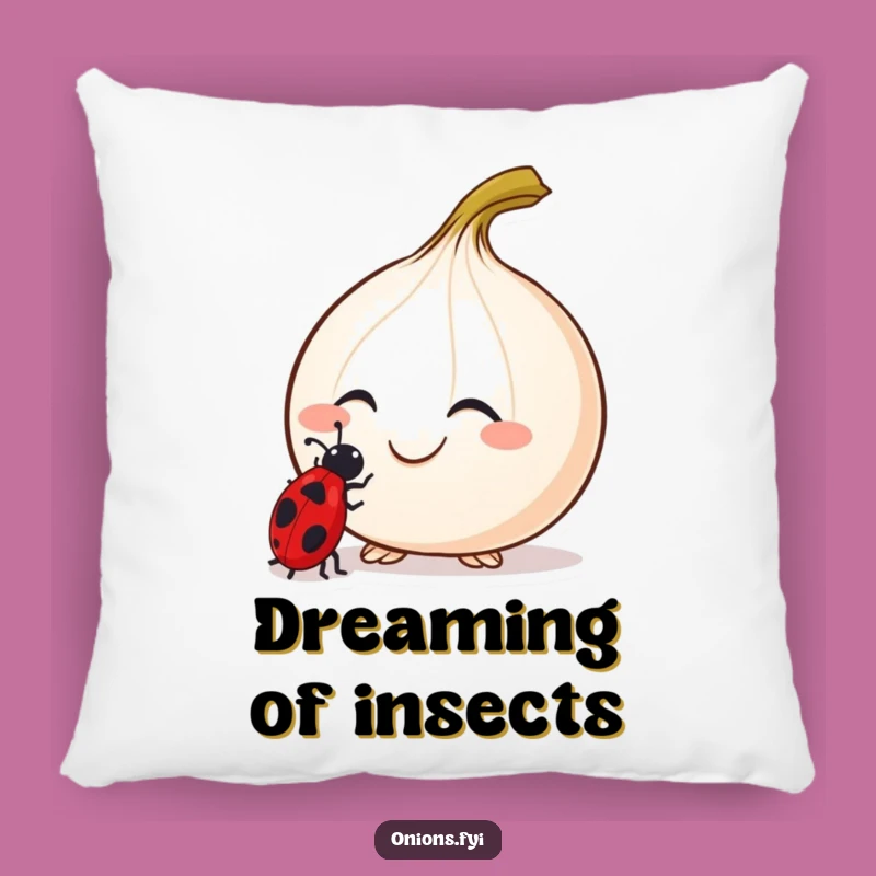 Funny Curious Onion Ladybug Pillow - Cozy Comfort with Natural Charm