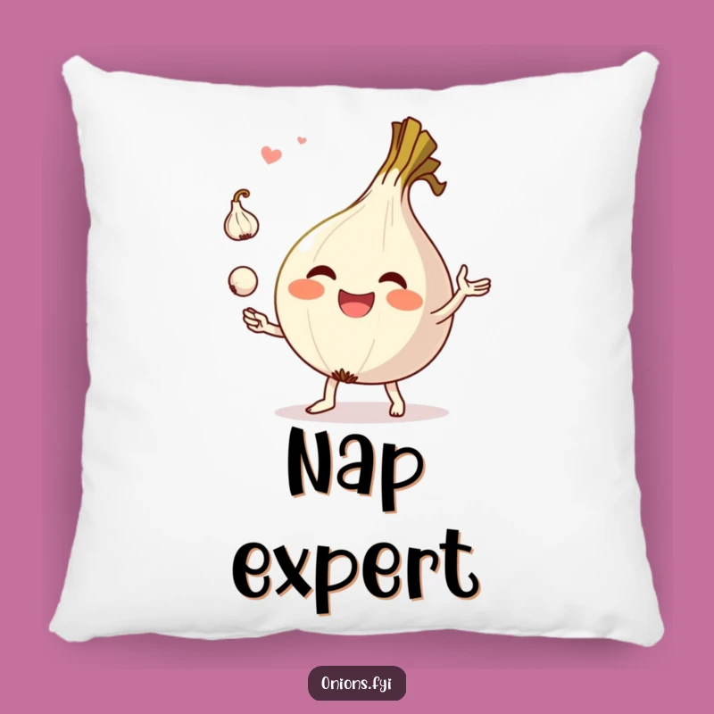 Funny Onion Juggling Garlic Pillow - Comfy and Hilarious Couch Companion