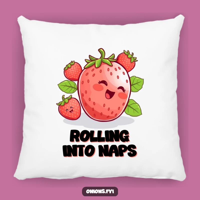 Funny Strawberry Rolling Pillow - Cozy Downhill Delight Cushion!