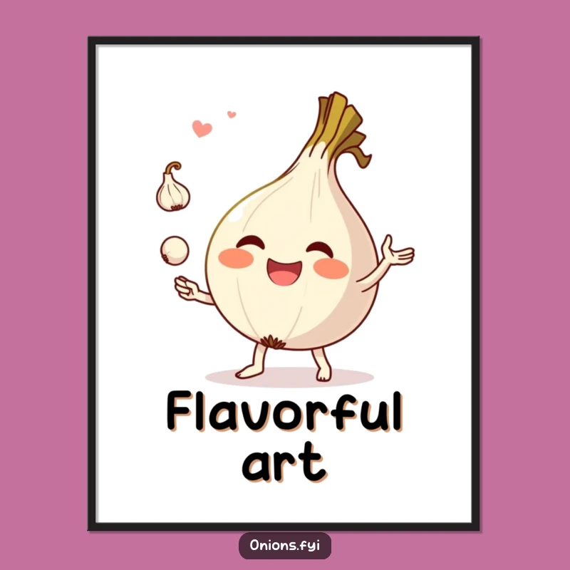 Funny Onion Juggling Garlic Digital Art - Hilarious Kitchen Decor for Foodie Spaces