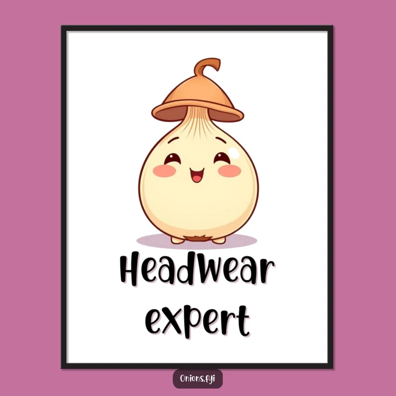 Funny Cheerful Onion Hat Digital Art Print - Instant Stylish Wall Decor