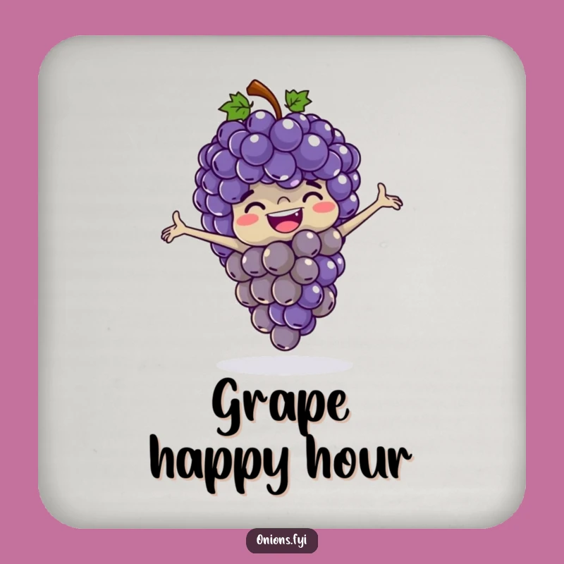 Funny Grapes Leapfrog Drink Coaster - Hilarious Protection for Surfaces