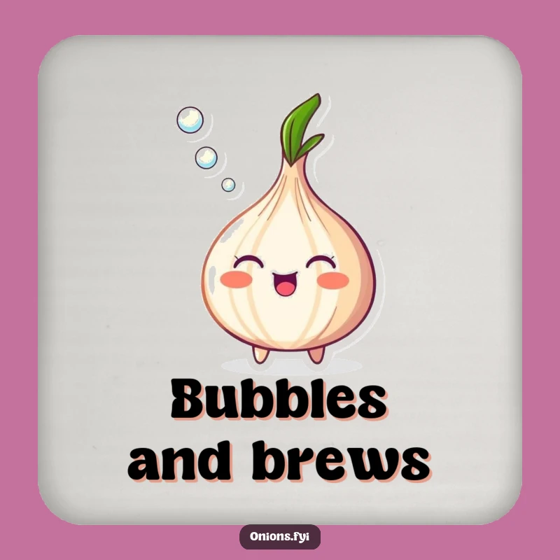 Funny Happy Onion Bubble Drink Coaster - Protect Surfaces with Whimsy