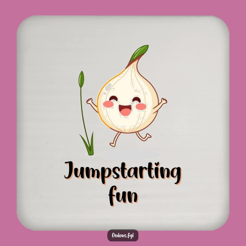 Funny Kawaii Onion Jump Rope Drink Coaster - Protect Surfaces with Cuteness