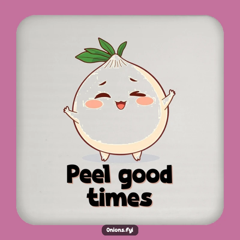 Funny Winking Onion Coaster: Mischievous Character Surface Protector