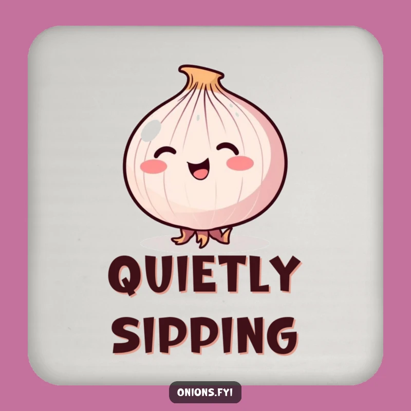 Funny Stealthy Onion Tiptoe Drink Coaster - Protect Surfaces Discreetly