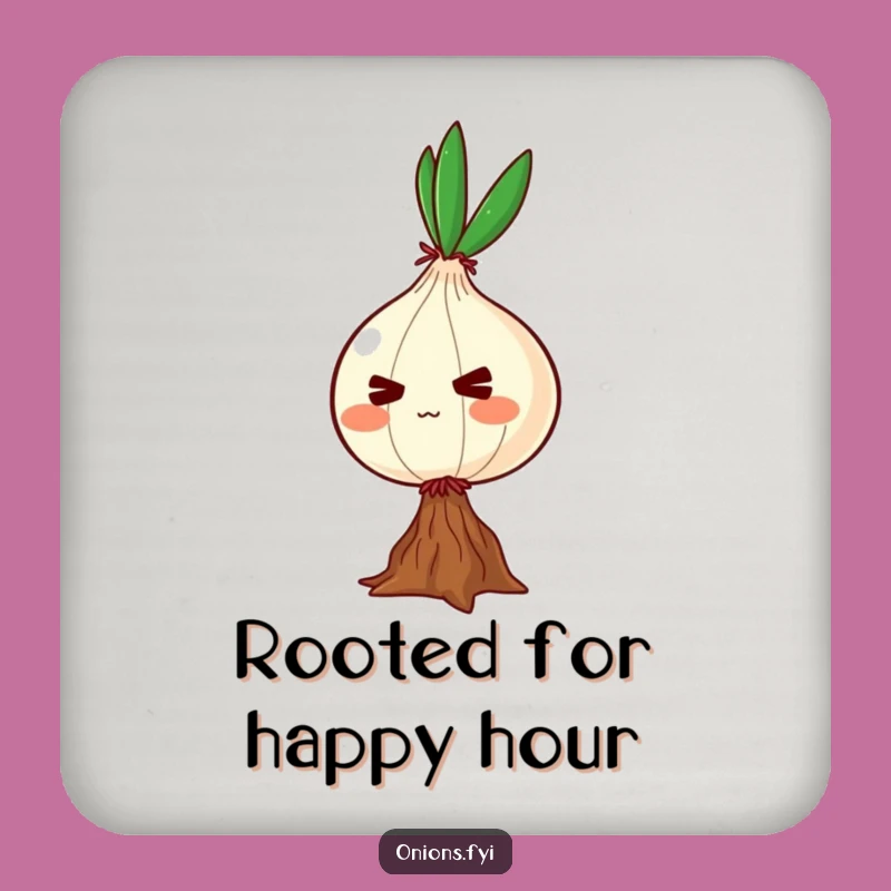 Funny Determined Onion Coaster: Resilient Character Surface Protector