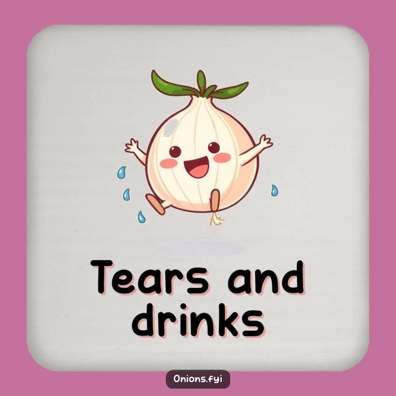 Funny Teary Cartwheel Onion Coasters: Protect Surfaces with Emotion
