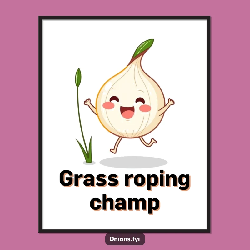 Funny Kawaii Onion Jump Rope Poster - Energetic Wall Art for Happy Spaces
