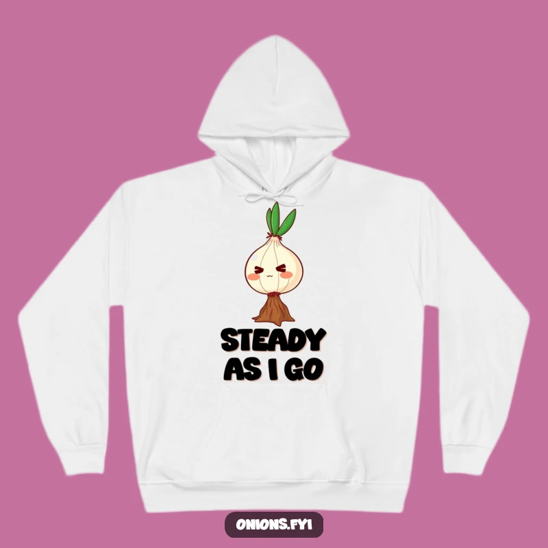 Funny Determined Onion Hoodie: Cozy Character Comfort for the Persistent