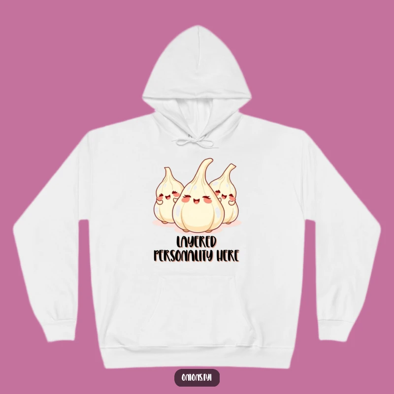 Funny Onion Hide-and-Seek Hoodie: Giggling Veggies, Cozy Garlic Hideout Comfort
