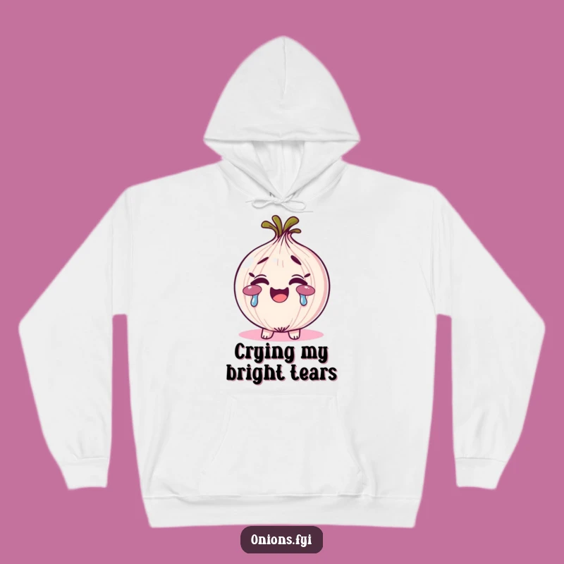 Funny Rainbow Tears Onion Hoodie - Cozy Comfort for Emotional Expressers