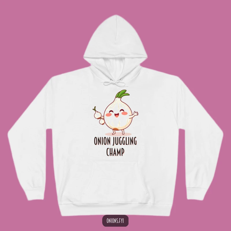Funny Kawaii Onion Juggling Hoodie - Cozy & Comedic Comfort, Great Gift!