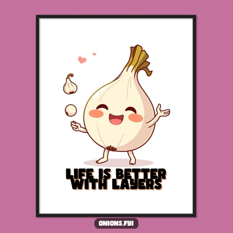 Free Printable Wall Art: Juggling Onion, Hilarious Downloadable Decor for Your Kitchen!