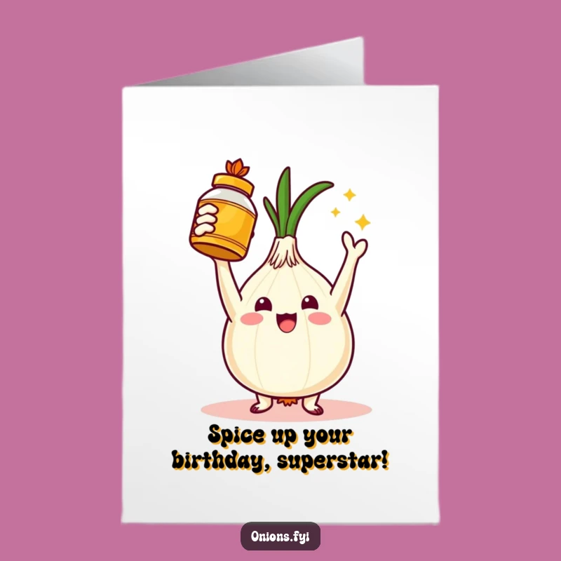 Free Printable Birthday Card: Onion Spice King Funny Downloadable Gift
