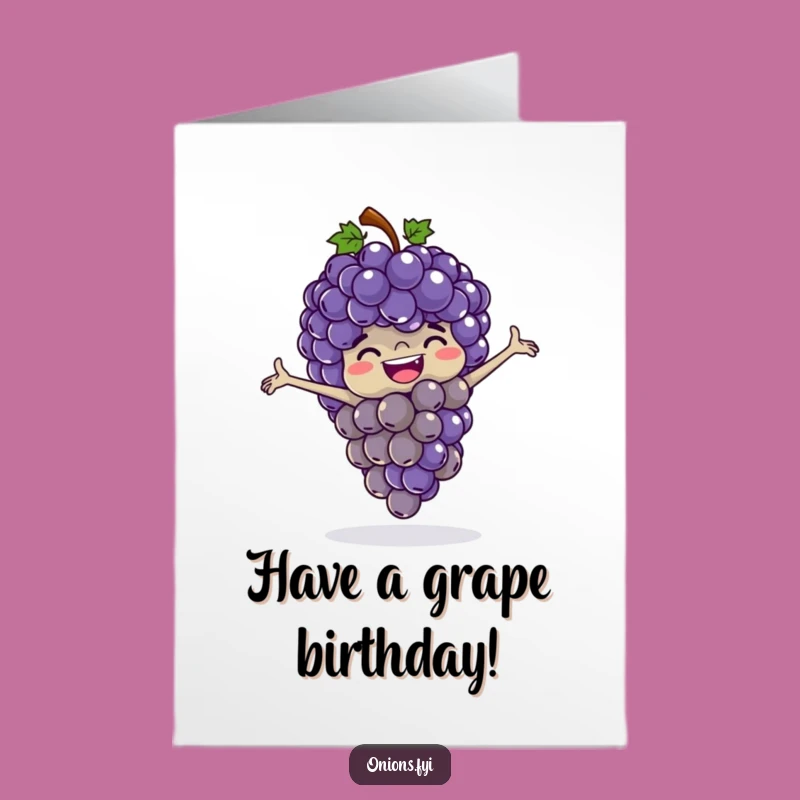 Free Printable Funny Grapes Birthday Card: Leapfrog Fun Laugh Gift