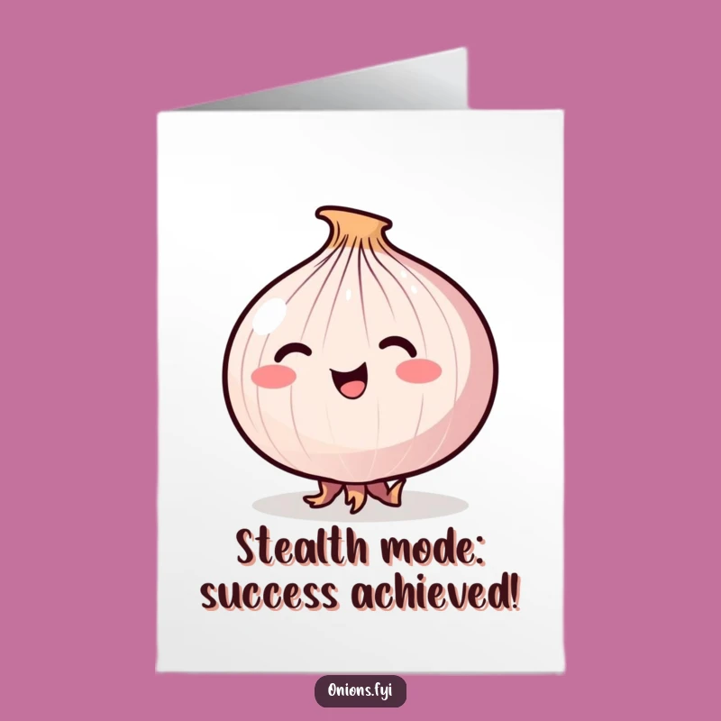 Free Printable Congrats Card: Stealthy Onion, Celebrate Quietly with Humor