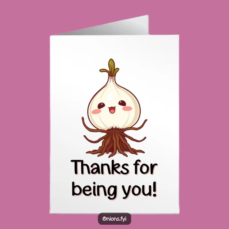 Free Printable Thank You Card: Kawaii Onion's Caper Expresses Deep Gratitude