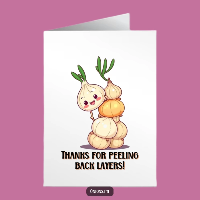 Free Printable Thank You Card: Onion Climb Funny Downloadable Gift