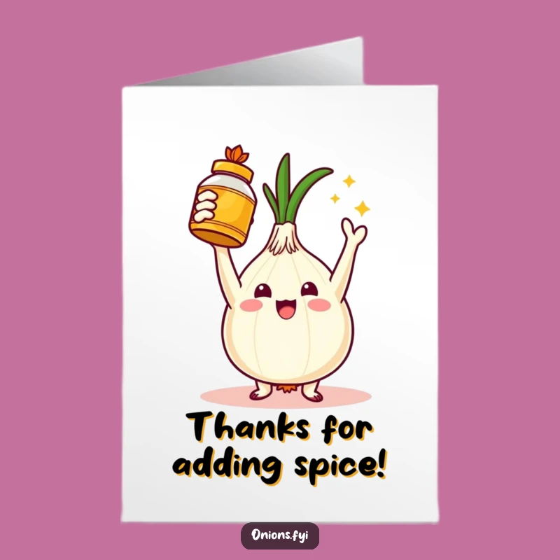 Free Printable Thank You Card: Onion Spice Gratitude Funny Downloadable