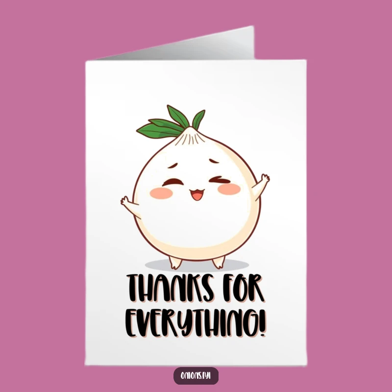 Free Printable Thank You Card: Winking Onion, Quirky Gratitude Downloadable Gift