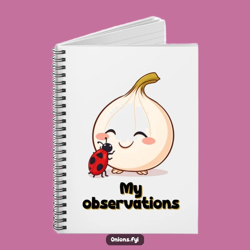 Funny Curious Onion Ladybug Notebook - Jot Down Observations with a Smile