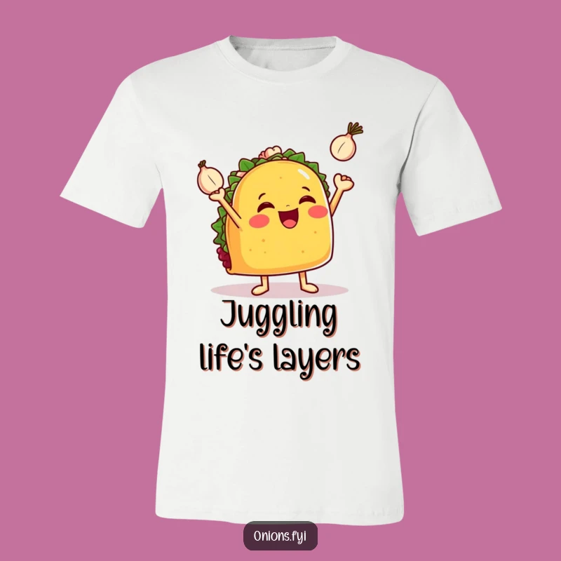 Funny Juggling Taco T-Shirt - Comical Mexican Food Tee for Taco Aficionados