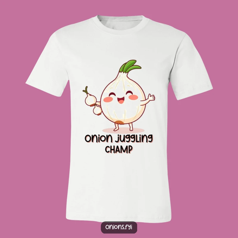 Funny Kawaii Onion Juggling T-Shirt - Cute & Hilarious Vegetable Tee!