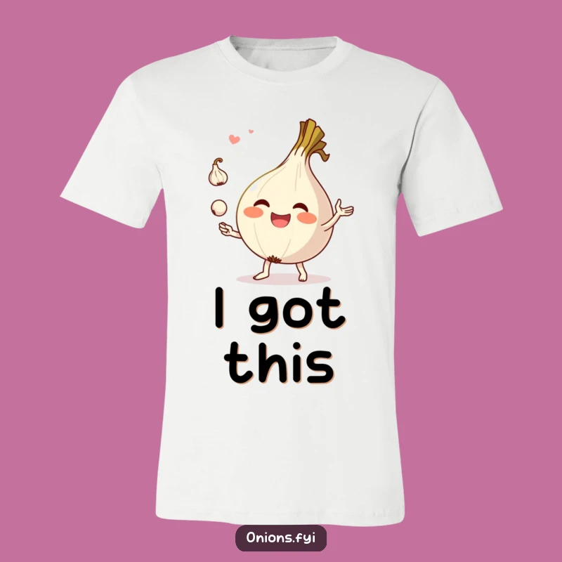 Funny Onion Juggling Garlic T-Shirt - A Hilarious Gift for Chefs and Food Lovers