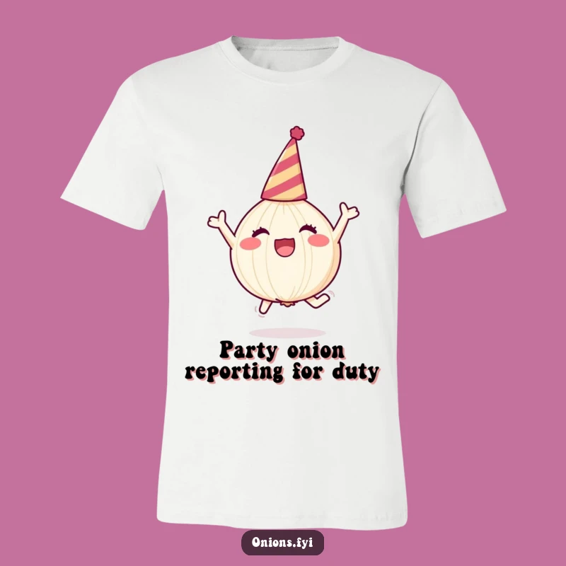 Funny Onion Party T-Shirt - Leaping Veggie Fun, Best Funny Gift Tee!