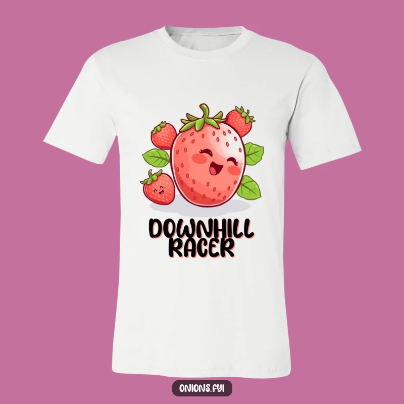 Funny Strawberry Rolling T-Shirt - Hilarious Berry Adventure Tee!