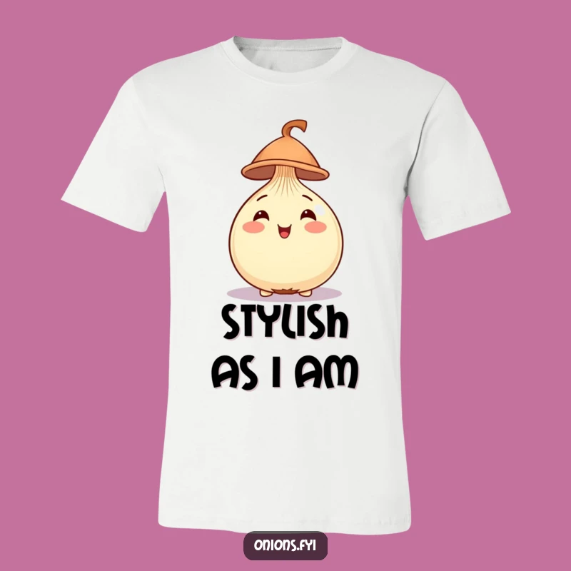 Funny Cheerful Onion Hat T-Shirt - Dapper Vegetable Outfit for Fun