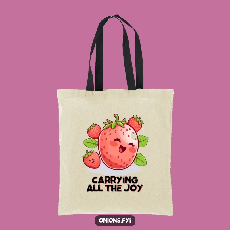 Funny Strawberry Rolling Tote Bag - Carry Your Fun Downhill!