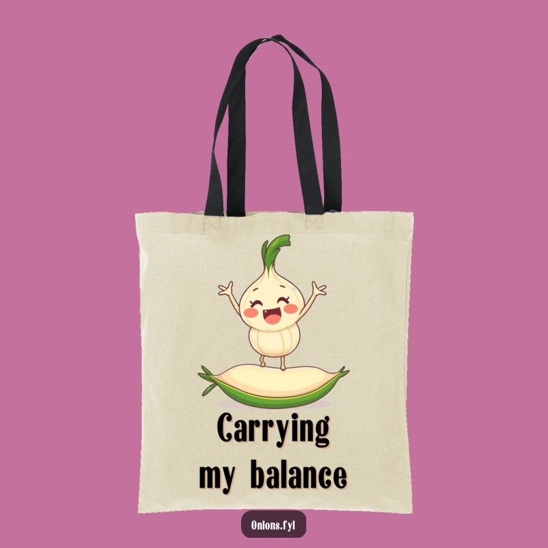 Funny Pea Surfer Onion Tote Bag: Carry Your Laughs & Balance