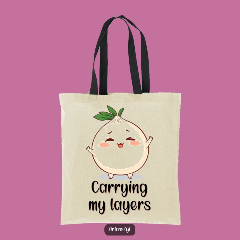 Funny Winking Onion Tote Bag: Mischievous Character Carry-All